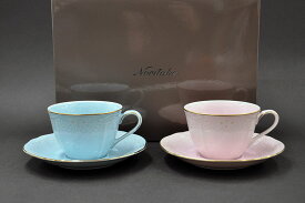 ノリタケ 〜Noritake〜 カフェオレ碗皿 ペアセット(色変り)ローズブーケ＆モーニングブーケ(ROSE＆MORNING BOUQUET)コーヒーカップ 珈琲 御祝 お祝 贈り物 ギフト プレゼント 内祝 結婚祝 引っ越し 夫婦 引出物 記念品 かわいい 新生活 食器 電子レンジ対応