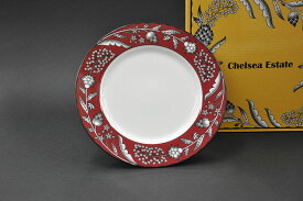 ノリタケ 〜Noritake〜 21cmプレート(レッド)チェルシーエステート(CHELSEA ESTATE)ケーキ皿 御祝 お祝 贈り物 ギフト プレゼント 内祝 引出物 記念品 上品 かわいい 新生活 食器 電子レンジ対応 食洗機対応