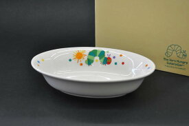 はらぺこあおむしカレー皿(THE VERY HUNGRY CATERPILLAR)[子供食器][電子レンジ対応][食洗機対応][日本製]お祝/御祝/プレゼント/ギフト/贈り物/誕生日/出産/お食い初め/離乳食/ベビ－/おすすめ/かわいい/人気/安心/使いやすい/陶器/お皿/絵本/【在庫限り】