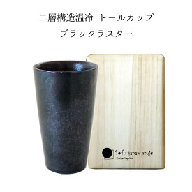 タンブラー ブラックラスター 二層構造 母の日 プレゼント 2024 温冷 トール カップ 陶器 木箱入 日本製 結婚祝い 誕生日 食器 おしゃれ 実用的