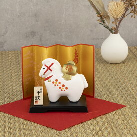 2026年 干支 馬 うま 開運 福槌午 置物 置き物 コンパクト 正月飾り 個箱入り 110