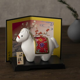 2026年 干支 馬 うま 開運 金彩ちりめん福午 中 置物 置き物 コンパクト 正月飾り 個箱入り 116