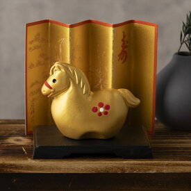 2026年 干支 馬 うま 開運 金彩福午 置物 置き物 コンパクト 正月飾り 個箱入り 141