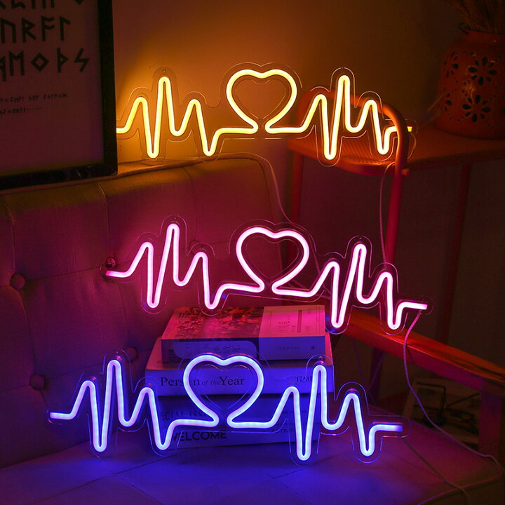 楽天市場】【ポイント10倍】ネオンサイン「心電図 」 NEON SIGN ネオン  