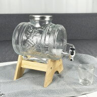 3L ピッチャー 冷水筒ポット ドリンク冷蔵庫 ガラス ジャグ ドリンクサーバー ABS蛇口付き ビールディス…