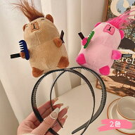 ★楽天1位★カチューシャ カピバラ ぬいぐるみ 髪留め カピバラ グッズ ヘアバンド ヘアクリップ 面白い…