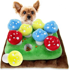 ペット おもちゃ きのこ 犬 犬のおもちゃ 知育玩具 ノーズワーク クン活 嗅覚訓練 おやつ探し ストレス 食いちぎる 運動不足 食べ過ぎ 解消 ゆっくり食事 早食い防止