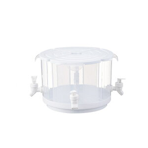 冷水ポット ピッチャー 冷水筒 耐熱 四つの蛇口付き 大容量回転 洗いやすい 横置き 蓋付き pp材料 家庭 お店用 冷蔵庫ポット(5.5L)