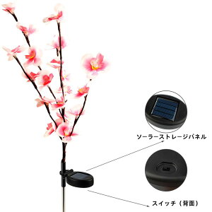 ソーラーフラワーライト 埋込型花ライト ガーデンライト ソーラーライト 埋め込み式 LEDライト 屋外 歩道 庭 飾り 防水 2本