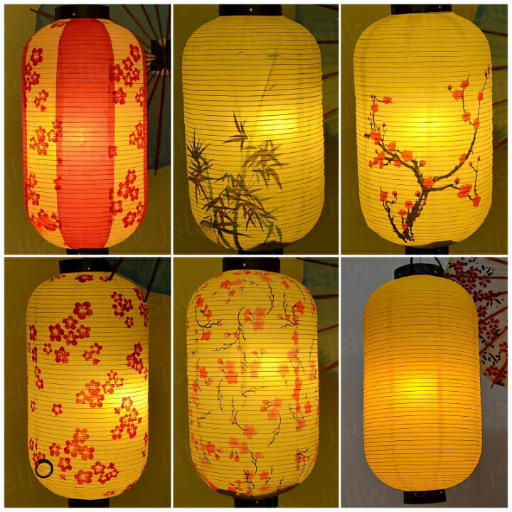 楽天市場】提灯 ちょうちん 2個セット 9号長 桜 さくら 竹 梅の花 無印 