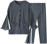 介護パジャマ 綿100% 全開 男性 女性 全開フルオープン マジックテープ 寝たきり 要介護 術後 入院 点滴…
