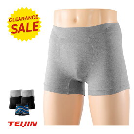 TEIJIN テイジン 高機能吸水パンツ 男性用5枚セット - 40cc ちょい漏れ 尿モレ 失禁パンツ 軽失禁 軽度 失禁 パンツ 吸水 パッド 下着 インナー 介護 ショーツ エチケットパンツ グレー ブラック ボーダー まとめ買い セット M L LL メンズ 男性