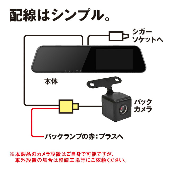 楽天市場】＜リアカメラ付き＞ ミラー型 ドライブレコーダー - 32GB 