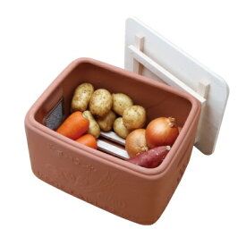 テラコッタ 野菜ストッカー - 陶器 野菜 根菜 保存 冷暗所 保管庫 日本製 すのこ 防虫 収納 ストック