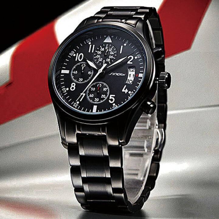 楽天市場 Sinobiコックピット クロノグラフ パイロット ウォッチ 腕時計 メンズ 送料無料 メンズ腕時計 メンズウォッチ Sinobi シノビ パイロットウォッチ おしゃれ シルバー 文字盤 黒 蓄光針 男性用 紳士 ギフト 贈り物 プレゼント 悠遊ショップ