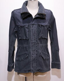 【中古】REMI RELIEF レミレリーフ 60/40クロスサテンバックM65ジャケット S BLK ユーズド加工 RN01193012