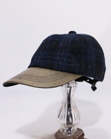 【中古】PHERROW’S x Harris Tweed フェローズxハリスツイード ウールレザー切替キャップ