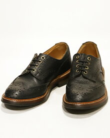 【中古】Tricker’s　トリッカーズ M5633 BURTON UK7 BLACK SCOTCH GRAIN 使用感有