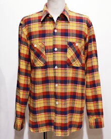 【中古】SUGAR CANE シュガーケーン リバース使いチェックライトネルシャツ L YELLOW M21744