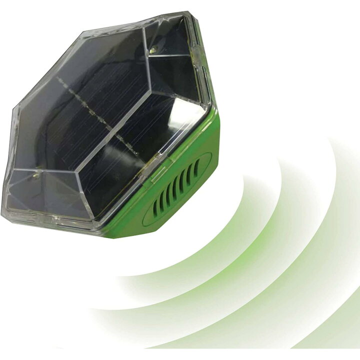 【送料無料】ISOTRONIC カラスよけ 鳩よけ 鳥よけ 超音波撃退器 超音波 フラッシュライトで撃退 ソーラー充電 吊るせる 有効範囲150m2 70600 色：グリーン ISOTRONIC 2個入 カラスよけ 鳩よけ 鳥よけ 超音波撃退