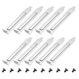 PATIKIL PCI�X���b�g�J�o�[�_�X�g�t�B���^�[ 12x1.9cm (4.72x0.75�C���`) 10���Z�b�g �X�`�[���� �h�o�o�b�t�� �ʕ��f�t���N�^�[�T�|�[�g �g���󔒃v���[�g �l�W�t�� PC�P�[�X�p �V���o�[