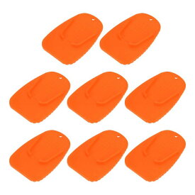 Motoforti オートバイのキックスタンドパッド サポートプレートパッド 駐車場サイドスタンドエクステンションパッド 8個 オレンジ