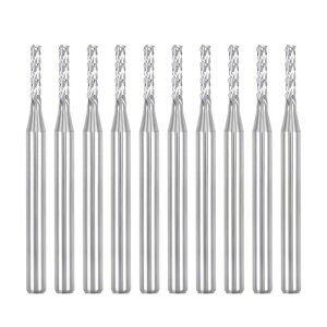 uxcell 10Pcs 1.7mm Carbide End Mill Engraving Milling Cutter CNC Router Bits for PCB Machine, 1/8 Shank