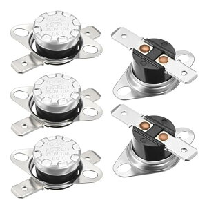uxcell ���x�R���g���[���X�C�b�` 65°C 10A N.C 6.3 mm �s�� 5����