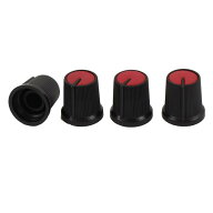 uxcell コントロールポット ノブコントロールノブ ポテンショメータノブ 4個 5.5mm シャフトレッド トッ…