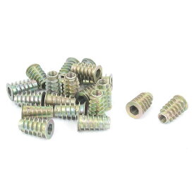 uxcell 六角穴付きボルト 埋め込みEナット インサートEナット M6x20mm 亜鉛メッキ ウッド 20個入り