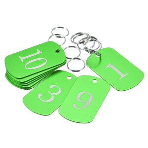 uxcell �L�[�^�O 1 - 10�i���o�[�^�O ID�^�O �����O�t�� �A���~���^�� 50x30mm �� �����p �����`�u�����N 10����