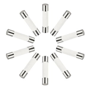 uxcell �Z���~�b�N�J�[�g���b�W�q���[�Y �j�b�P�����b�L�u���X���G���h�L���b�v �������̂���݌v �����u���[�q���[�Y 1.5A 250V 6x30mm 10����