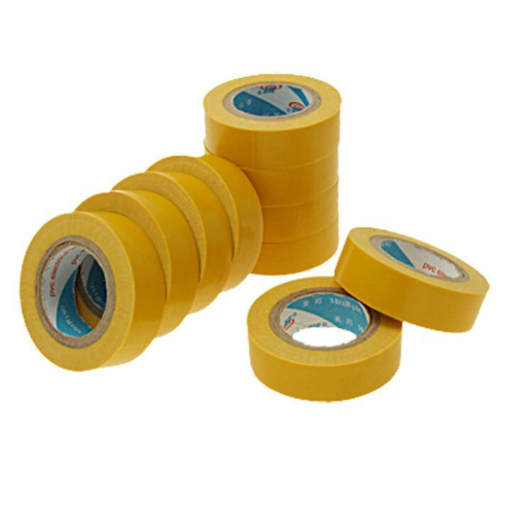 uxcell PVCプラスチックテープ 電気設備用 PVCテープ 58mm径 1.6cm幅 イェロー 10ロール入 : uxcell  japan