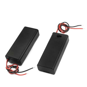 uxcell �o�b�e���[�z���_�[ �v���X�`�b�N�� �u���b�N ON/OFF�X�C�b�` 1.5V AAA �o�b�e���[ �z���_�[�P�[�X�R���e�i 2����
