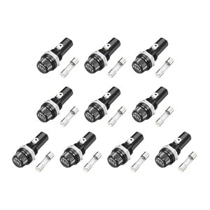 uxcell �˂��L���b�v�p�l���}�E���g�q���[�Y�z���_�[ AC 125V / 15A 500V / 10A 6 x 30mm�K���X�q���[�Y�t�� �u���b�N 10�Z�b�g