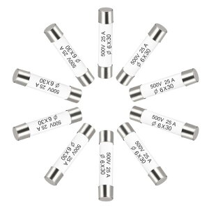uxcell �Z���~�b�N�J�[�g���b�W�q���[�Y 25A 500V 6x30mm �Z���~�b�N�q���[�Y �t�@�X�g�u���[ �u�� �A���t�@�C�A �ȃG�l �����v�o���X�g�p 10����