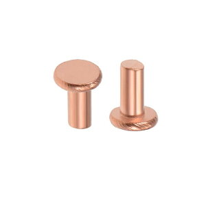 uxcell 100 Pcs 5/64" x5/32" Flat Head Copper Solid Rivets Fasteners