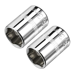uxcell 6�|�C���g�󂢃\�P�b�g �����`�\�P�b�g 6.35mm�h���C�u Cr-V 13 mm 2������i�����j