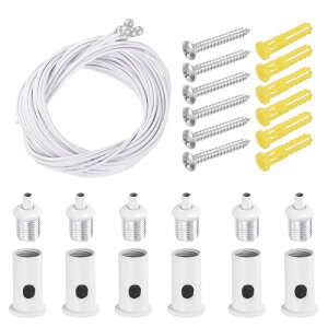 uxcell 6�Z�b�g �Z�p�`�K���[�W���C�g�p�݂艺���P�[�u�� 4.9ft�����\�ȃV�[�����O�݂艺�����C���[�P�[�u���L�b�g�i���t���l�W�Z�b�g�t���j�y���_���g�V�����f���A/�V�[�����O�p�l��/