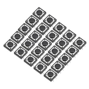 uxcell 12x12x4.3.0mm Panel Mini/Micro/Small PCB Momentary Tactile Tact Push Button Switch DIP 25PCS