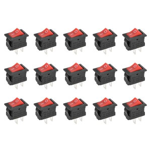 uxcell SPST{[gbJ[XCb` 2ʒu ON/OFF 2s gOAC250V / 3A 125V / 6A {[gp Ɠdi bh 15