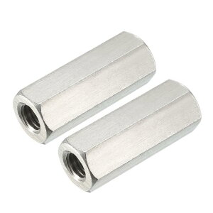 uxcell M10 X 1.5-Pitch 45mm Length 304 Stainless Steel Metric Hex Coupling Nut, 2-Pack