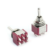 uxcell トグルスイッチ 制御回路 モーメンタリスイッチ 3ウェイ 2個 6mm穴径のマウント DPDT AC 250V/2A …
