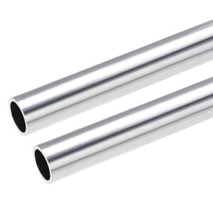 uxcell 6063�A���~�j�E��?�ۊ�?22mm�O�a?18mm���a?300mm����?�V�[�����X�X�g���[�g�`���[�u 2��