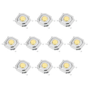 uxcell �}�C�N���^�N�g�X�C�b�` �����{�^�� SPST 5x5x1.5mm PCB Surface Mounted Devices SMT 10������