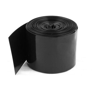 uxcell �o�b�e���[���b�v PVC�M���k�`���[�u �t���b�g��50mm 18650�d�� ����10m �u���b�N -55�� �` +105��