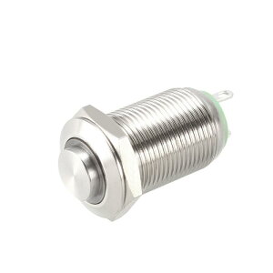uxcell �����{�^���X�C�b�` 12mm���t���a �n�C�w�b�h 1NO 3-6V LED���C�g ���b�`���O ���� �O���[��