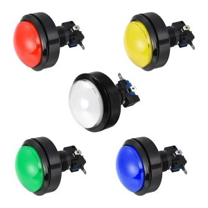 uxcell �Q�[���v�b�V���{�^�� 62mm���E���h 12V LED�ƌ��������{�^���X�C�b�` �}�C�N���X�C�b�`�t�� 5�F 5��