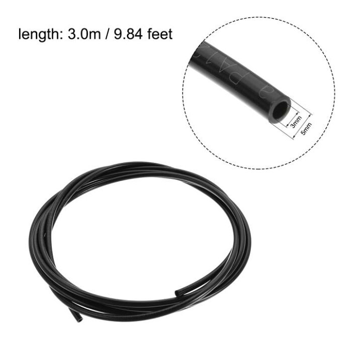 uxcell ナイロンラインホースチューブ 3 mm内径 x 5mm外径 3 m PA6 ナイロンチューブ空気圧エアブレーキチューブ 送液用 ブラック uxcell japan