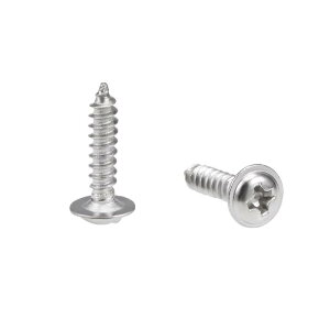 uxcell 2.3x10mm Self Tapping Screws Phillips Pan Head With Washer Screw 304 Stainless Steel Fasteners Bolts 50Pcs